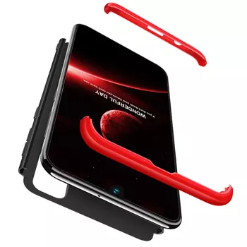 Microsonic Samsung Galaxy M30s Kılıf Double Dip 360 Protective Siyah Kırmızı