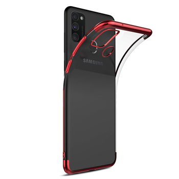 Microsonic Samsung Galaxy M30S Kılıf Skyfall Transparent Clear Kırmızı