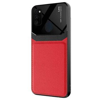 Microsonic Samsung Galaxy M30s Kılıf Uniq Leather Kırmızı