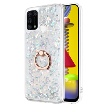 Microsonic Samsung Galaxy M31 Kılıf Glitter Liquid Holder Gümüş