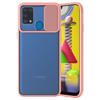 Microsonic Samsung Galaxy M31 Kılıf Slide Camera Lens Protection Pembe