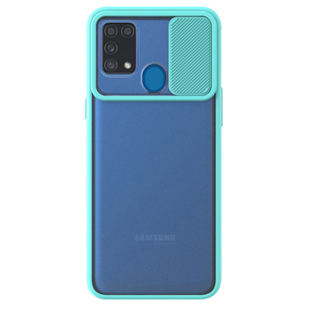 Microsonic Samsung Galaxy M31 Kılıf Slide Camera Lens Protection Turkuaz