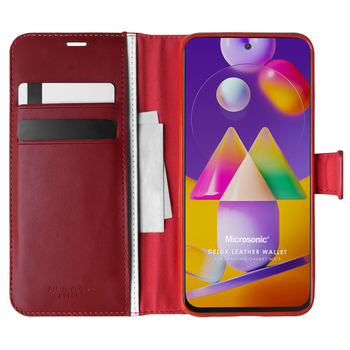 Microsonic Samsung Galaxy M31s Kılıf Delux Leather Wallet Kırmızı Microsonic Samsung Galaxy M31s Kılıf Delux Leather Wallet Kırmızı
