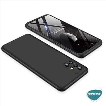Microsonic Samsung Galaxy M31s Kılıf Double Dip 360 Protective AYS Siyah