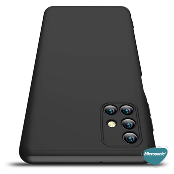 Microsonic Samsung Galaxy M31s Kılıf Double Dip 360 Protective AYS Siyah