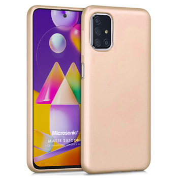 Microsonic Samsung Galaxy M31s Kılıf Matte Silicone Gold