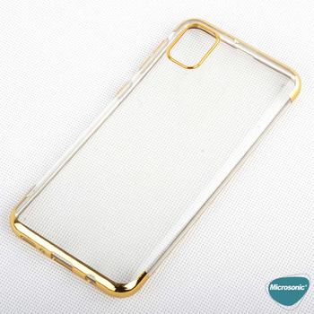 Microsonic Samsung Galaxy M31s Kılıf Skyfall Transparent Clear Gold