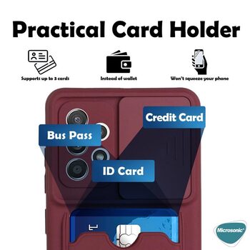 Microsonic Samsung Galaxy M32 4G Kılıf Inside Card Slot Kırmızı