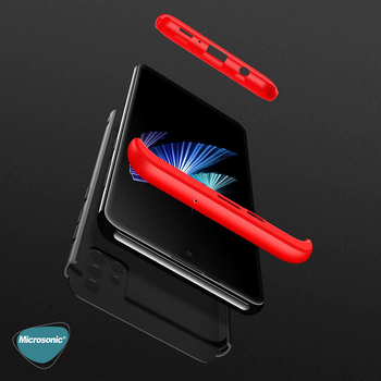 Microsonic Samsung Galaxy M51 Kılıf Double Dip 360 Protective AYS Siyah Kırmızı