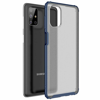 Microsonic Samsung Galaxy M51 Kılıf Frosted Frame Lacivert