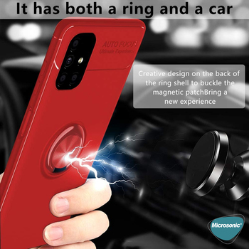Microsonic Samsung Galaxy M51 Kılıf Kickstand Ring Holder Lacivert