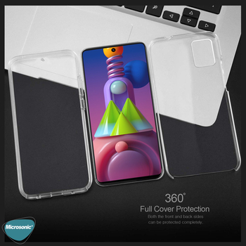 Microsonic Samsung Galaxy M51 Kılıf Komple Gövde Koruyucu Silikon Şeffaf