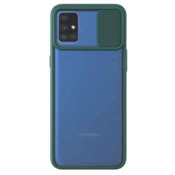 Microsonic Samsung Galaxy M51 Kılıf Slide Camera Lens Protection Koyu Yeşil