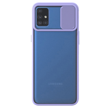 Microsonic Samsung Galaxy M51 Kılıf Slide Camera Lens Protection Lila