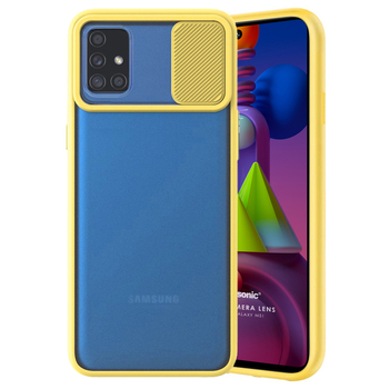 Microsonic Samsung Galaxy M51 Kılıf Slide Camera Lens Protection Sarı