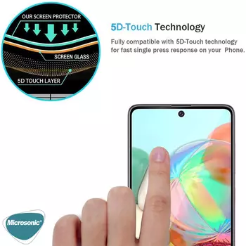 Microsonic Samsung Galaxy M51 Tam Kaplayan Temperli Cam Ekran Koruyucu Siyah
