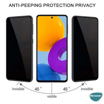 Microsonic Samsung Galaxy M52 Invisible Privacy Kavisli Ekran Koruyucu Siyah