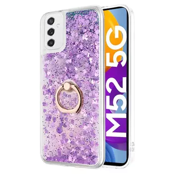 Microsonic Samsung Galaxy M52 Kılıf Glitter Liquid Holder Mor