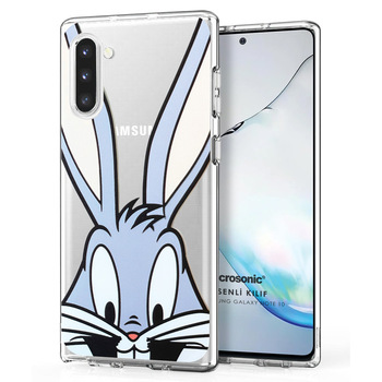 Microsonic Samsung Galaxy Note 10 Desenli Kılıf Mutlu Tavşan