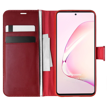 Microsonic Samsung Galaxy Note 10 Lite Kılıf Delux Leather Wallet Kırmızı