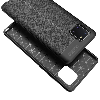 Microsonic Samsung Galaxy Note 10 Lite Kılıf Deri Dokulu Silikon Lacivert