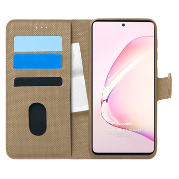 Microsonic Samsung Galaxy Note 10 Lite Kılıf Fabric Book Wallet Gold Microsonic Samsung Galaxy Note 10 Lite Kılıf Fabric Book Wallet Gold
