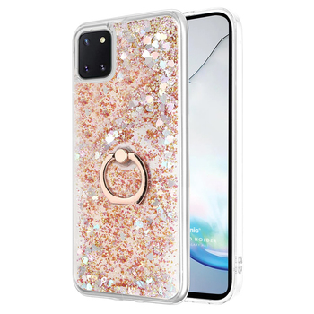 Microsonic Samsung Galaxy Note 10 Lite Kılıf Glitter Liquid Holder Gold Microsonic Samsung Galaxy Note 10 Lite Kılıf Glitter Liquid Holder Gold