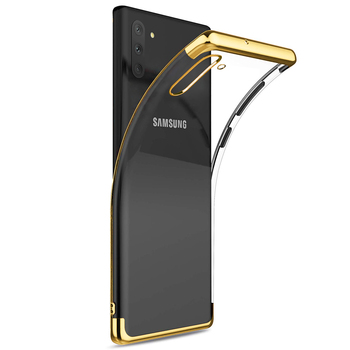 Microsonic Samsung Galaxy Note 10 Kılıf Skyfall Transparent Clear Gold