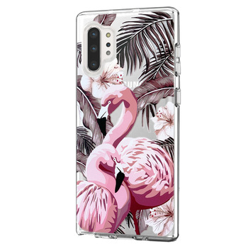 Microsonic Samsung Galaxy Note 10 Plus Desenli Kılıf Flamingo
