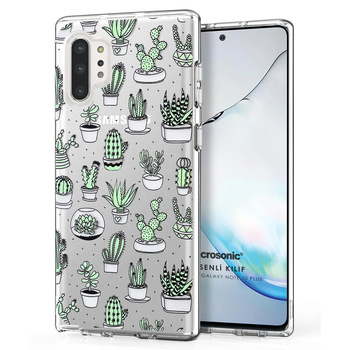 Microsonic Samsung Galaxy Note 10 Plus Desenli Kılıf Kaktüs