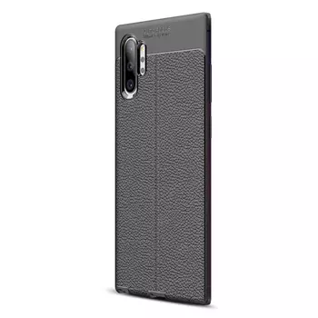 Microsonic Samsung Galaxy Note 10 Plus Kılıf Deri Dokulu Silikon Siyah