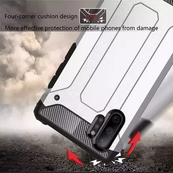 Microsonic Samsung Galaxy Note 10 Plus Kılıf Rugged Armor Siyah