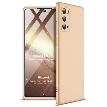 Microsonic Samsung Galaxy Note 20 Kılıf Double Dip 360 Protective AYS Gold Microsonic Samsung Galaxy Note 20 Kılıf Double Dip 360 Protective AYS Gold