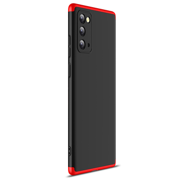 Microsonic Samsung Galaxy Note 20 Kılıf Double Dip 360 Protective AYS Siyah Kırmızı