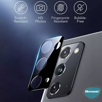 Microsonic Samsung Galaxy Note 20 Kamera Lens Koruma Camı V2 Siyah