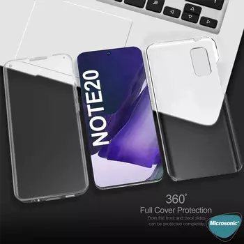 Microsonic Samsung Galaxy Note 20 Kılıf Komple Gövde Koruyucu Şeffaf