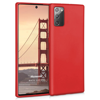 Microsonic Samsung Galaxy Note 20 Kılıf Matte Silicone Kırmızı