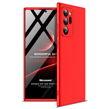 Microsonic Samsung Galaxy Note 20 Ultra Kılıf Double Dip 360 Protective AYS Kırmızı