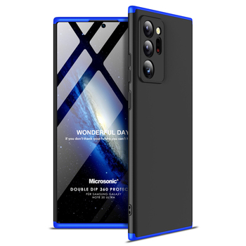 Microsonic Samsung Galaxy Note 20 Ultra Kılıf Double Dip 360 Protective AYS Siyah Mavi Microsonic Samsung Galaxy Note 20 Ultra Kılıf Double Dip 360 Protective AYS Siyah Mavi