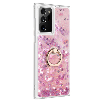 Microsonic Samsung Galaxy Note 20 Ultra Kılıf Glitter Liquid Holder Pembe