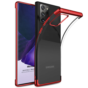 Microsonic Samsung Galaxy Note 20 Ultra Kılıf Skyfall Transparent Clear Kırmızı