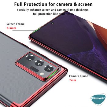 Microsonic Samsung Galaxy Note 20 Ultra Kılıf Skyfall Transparent Clear Kırmızı