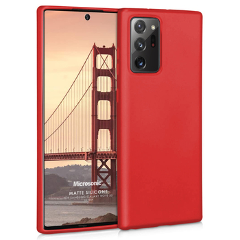 Microsonic Samsung Galaxy Note 20 Ultra Kılıf Matte Silicone Kırmızı