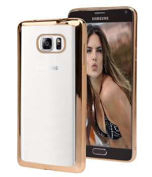 Microsonic Samsung Galaxy Note 5 Kılıf Skyfall Transparent Clear Gold