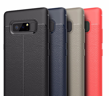 Microsonic Samsung Galaxy Note 8 Kılıf Deri Dokulu Silikon Kırmızı