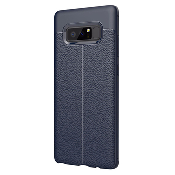 Microsonic Samsung Galaxy Note 8 Kılıf Deri Dokulu Silikon Lacivert