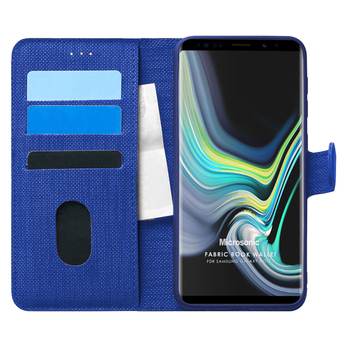 Microsonic Samsung Galaxy Note 9 Kılıf Fabric Book Wallet Lacivert