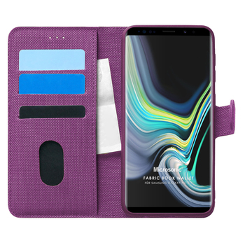 Microsonic Samsung Galaxy Note 9 Kılıf Fabric Book Wallet Mor Microsonic Samsung Galaxy Note 9 Kılıf Fabric Book Wallet Mor