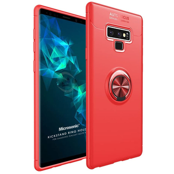 Microsonic Samsung Galaxy Note 9 Kılıf Kickstand Ring Holder Kırmızı Microsonic Samsung Galaxy Note 9 Kılıf Kickstand Ring Holder Kırmızı