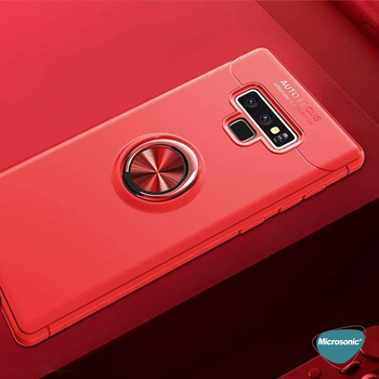 Microsonic Samsung Galaxy Note 9 Kılıf Kickstand Ring Holder Kırmızı